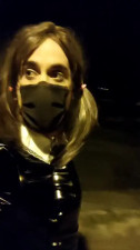 Sissy touching clitty in the park at night