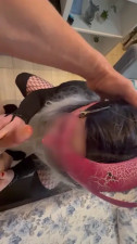 Livia swallows and licks all cum