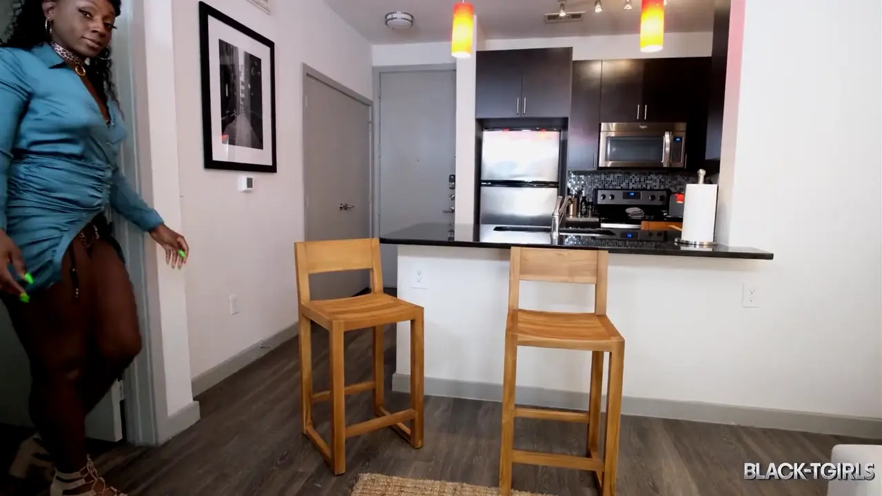 Watch BLACK-TGIRLS:  Alanna Elu - A Quickie In The Kitchen Shemale Porn Videos | TranSexBig.