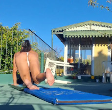 White bikini sun bath