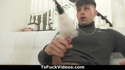 Shemale maid Pixi Lust blows and takes a pounding