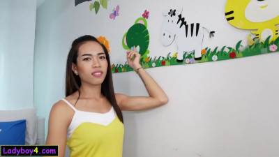 Femboy teen from Laos gives and amazing POV blowjob and anal fuck