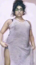 Showing off her chubby curvy body and musterbating