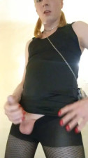 Helga Wanking Solo [Long Haired Blonde Crossdresser]