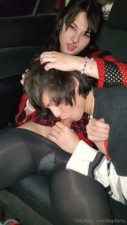Femboy get sucked in car