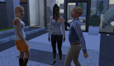 Futa sim chick fucks sim female NTR sims